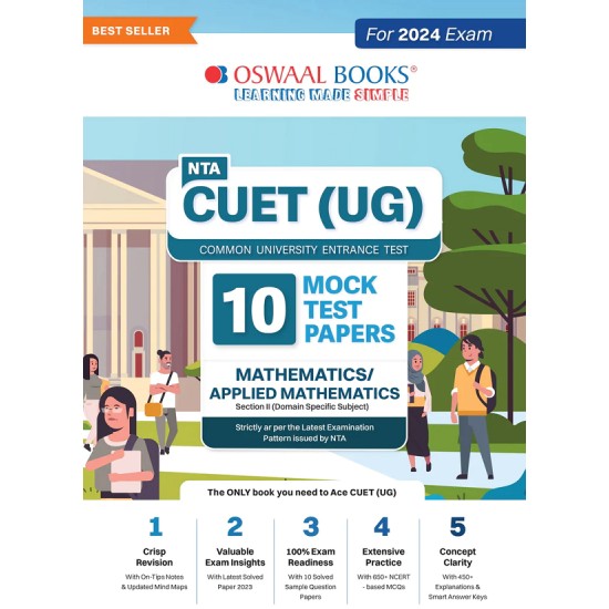 NTA CUET (UG) 10 Mock Test Papers Applied Maths/Mathematics For 2024 Exam