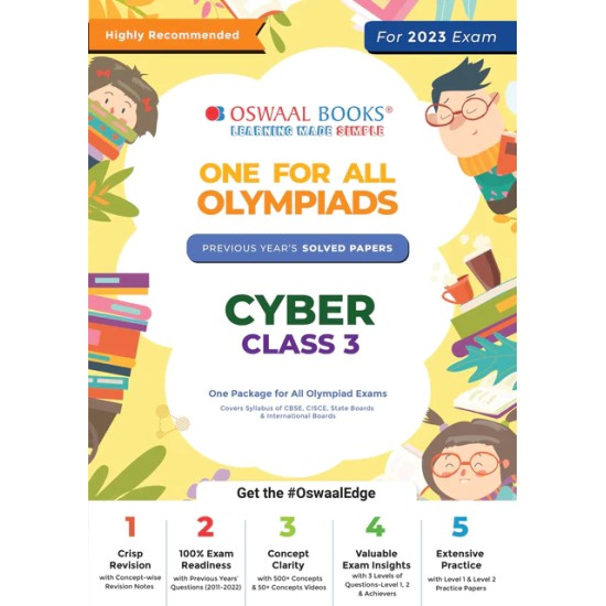 One For All Olympiad Previous Years' Solved Papers Class 3 (Set Of 6 Books) Maths, English, Science, Reasoning, Cyber &amp; General Knowledge (For 2023 Exam)