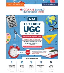 NTA 15 Years' UGC NET / JRF / SET SOLVED PAPERS (2009 - 2023) CHAPTER-WISE &amp; TOPIC-WISE TEACHING &amp; RESEARCH APTITUDE GENERAL PAPER-1 + 15 MOCK TEST PAPERS TEACHING &amp; RESEARCH APTITUDE GENERAL PAPER - 1 (Compulsory) (For 2024 Exam)