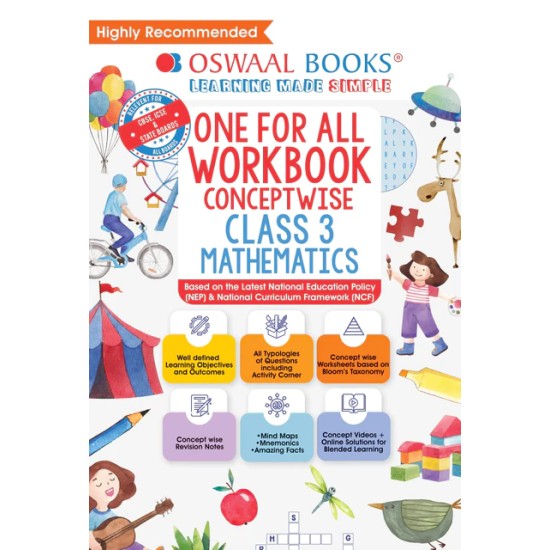 One For All Workbook Class 3 English, Math, Science &amp; General Knowledge (Set Of 4 Books) (For Latest Exam)