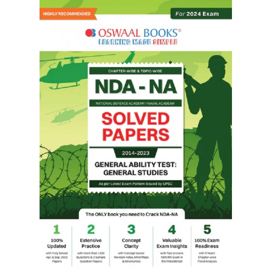 NDA-NA Previous Years 12 Solved Question Papers Mathematics, English & GK (Set Of 3 Books) (2017-2023) For 2024 Exam