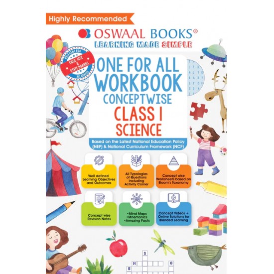 One For All Workbook Class 1 English, Math, Science & General Knowledge (Set Of 4 Books) (For Latest Exam)