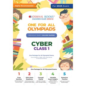 One For All Olympiad Previous Years' Solved Papers Class 1 (Set Of 6 Books) Maths, English, Science, Reasoning, Cyber & General Knowledge (For 2023 Exam)